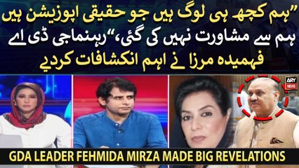 GDA Leader Fehmida Mirza made big revelations regarding Caretaker PM nominations
