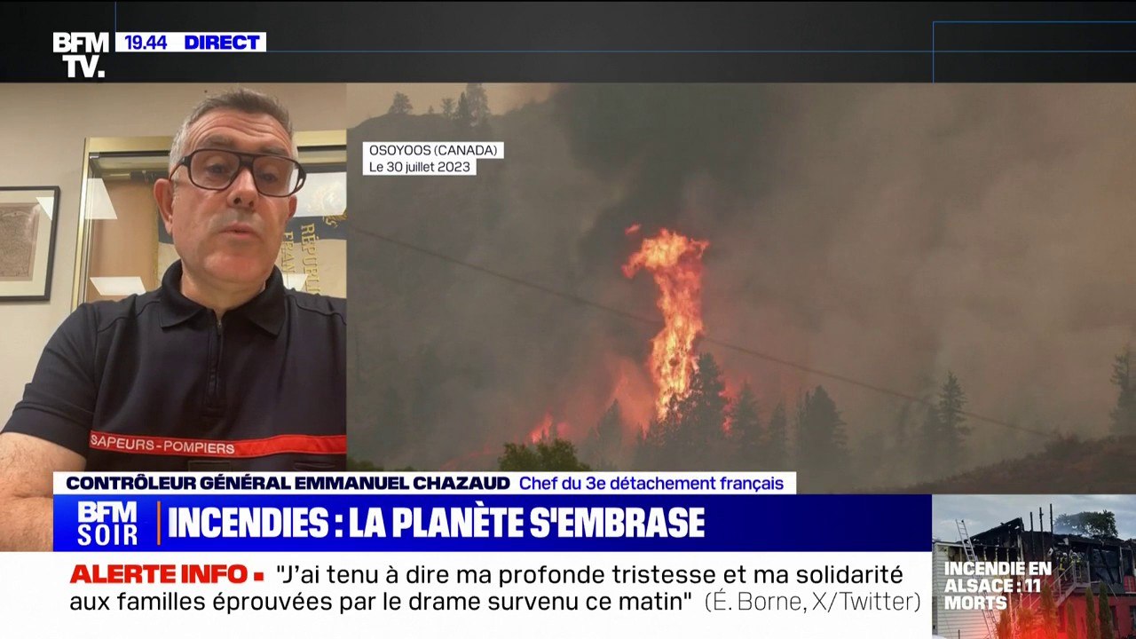 "Nous étions 124 à nous relayer durant 9 semaines": le contrôleur général Emmanuel Chazaud décrit les tâches assurées par les pompiers français déployés au Canada