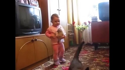 Mother cat snatches crying kitten from toddler (2)