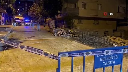 Bahçelievler'de temel atma çalışmalarında 8 katlı bina hasar aldı