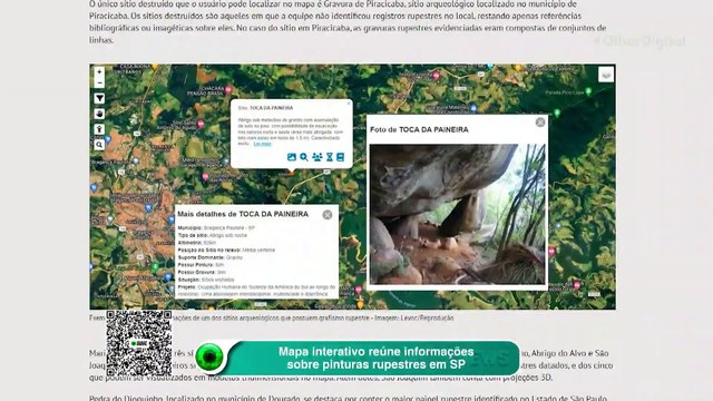 Mapa interativo reúne informações sobre pinturas rupestres em SP