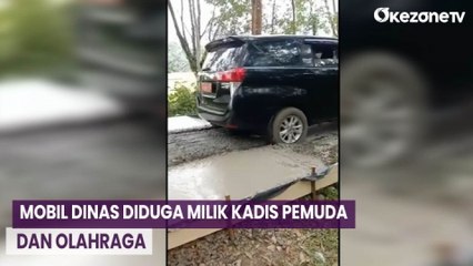 Viral! Mobil Dinas Nekat Lewati Jalan yang Baru Dicor Beton di Musi Rawas