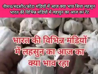 भारत की विभिन्न मंडियों में आज का लहसुन भाव