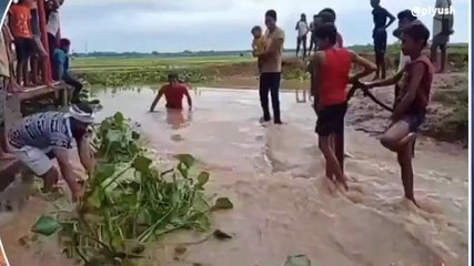 मुंगेर: झमाझम बारिश से टूटे नदियों के बांध, कई गांव में समाया बाढ़ का पानी, देखें वीडियो