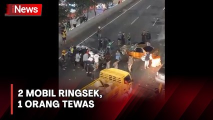 Kecelakaan di Tol Semanggi, 2 Mobil Ringsek dan 1 Orang Tewas