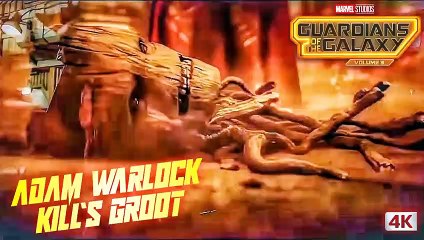 Adam Warlock Kills Groot full Fight Scene of  Vol. 3 movie.