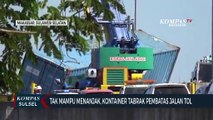Rem blong, Kontainer Tabrak Pembatas Jalan Tol