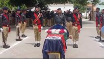 بہادری کا مظاہرہ  کرنے  پولیس اہلکار کی نمازہ جنازہ ادا کردی گئی