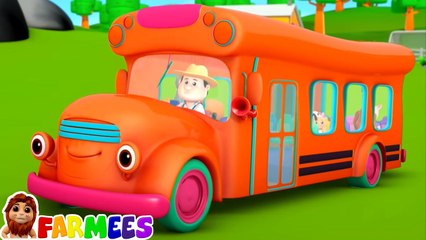 Wheels On The Bus Nursery Rhyme & Cartoon Video for Kids By Farmees