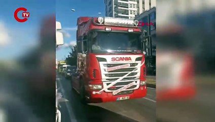 Samsun'da, 10 TIR'lı düğün konvoyu