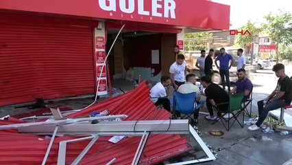 Accident de voiture à Aksaray : conducteur blessé, lieux de travail endommagés