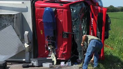 Incidente a Bariano, mezzo dei Vigili del fuoco si ribalta