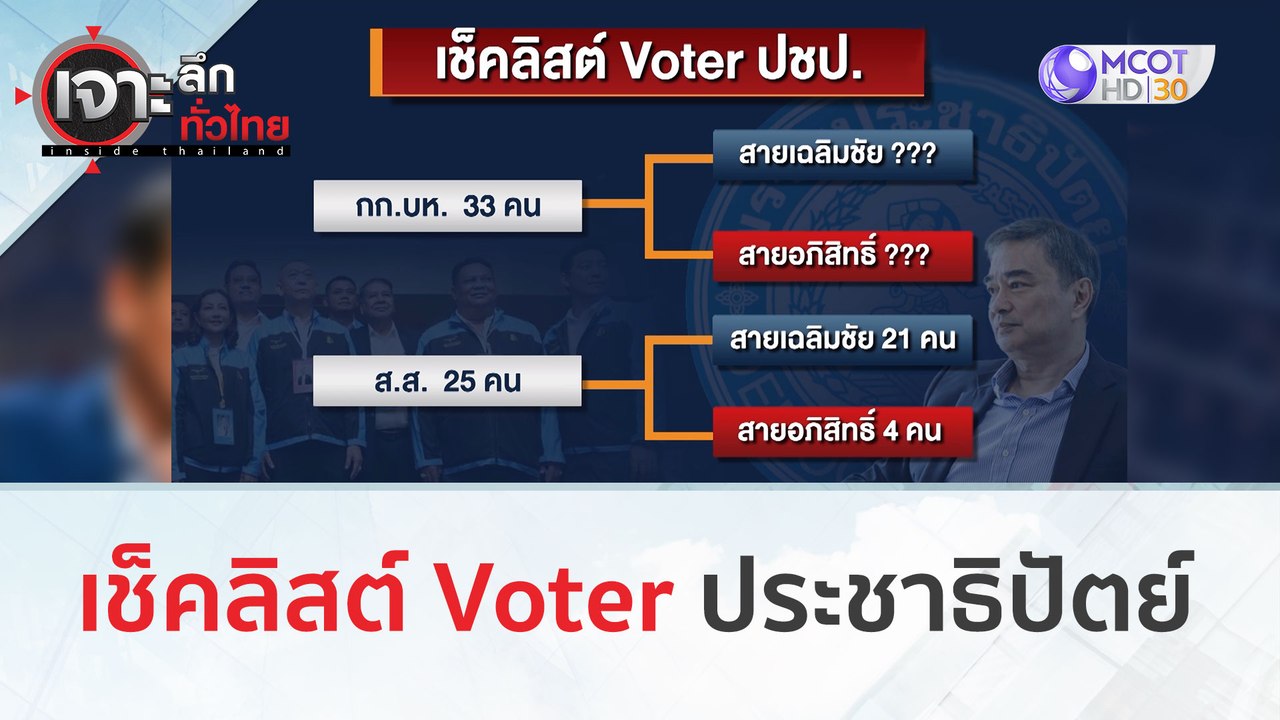 เช็คลิสต์ Voter ประชาธิปัตย์ | เจาะลึกทั่วไทย (...