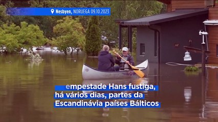 Tempestade Hans provoca inundações em vastas regiões da Suécia e da Noruega
