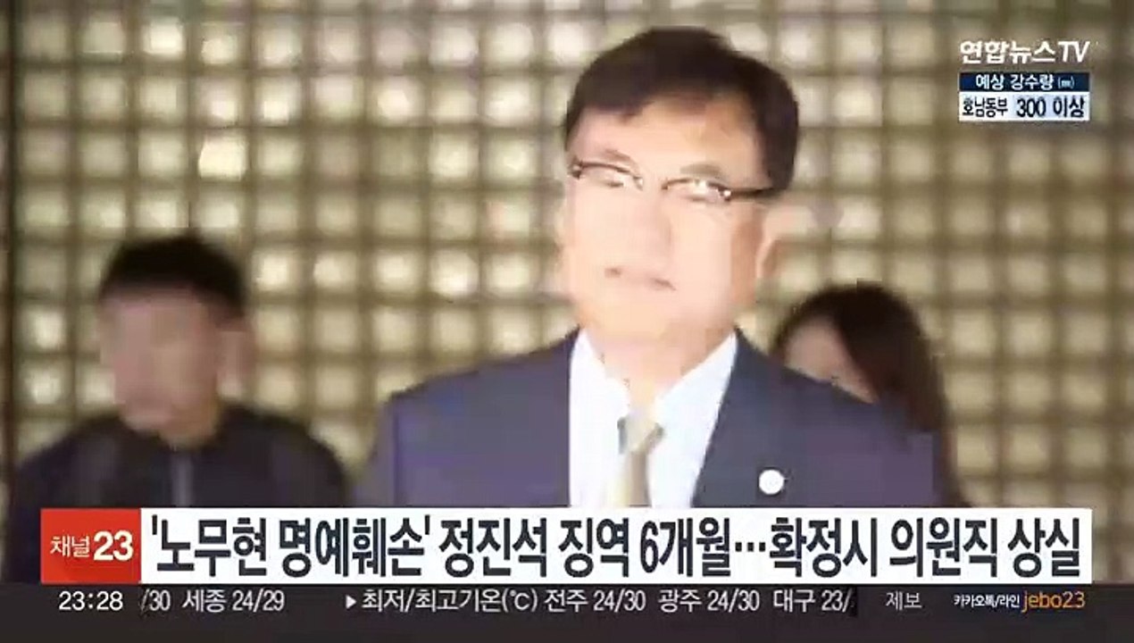 '노무현 명예훼손' 정진석 징역 6개월…확정시 의원직 상실