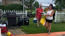Women prank husbands into wearing matching shirts for a BBQ party *GOLD REACTIONS!*