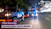 Polisi Siagakan Puluhan Mobil Rantis Brimob di Kawasan Patung Kuda