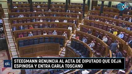 Steegmann renuncia al acta de diputado que deja Espinosa y entra Carla Toscano