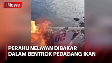 Perahu Nelayan Dibakar saat Bentrok Pedagang Ikan di Pasar Lakessi Parepare