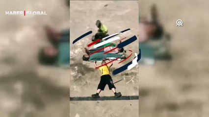 Öğretmenin, öğrencilerini ıslatarak oluşturduğu silüetler sosyal medyada büyük ilgi gördü