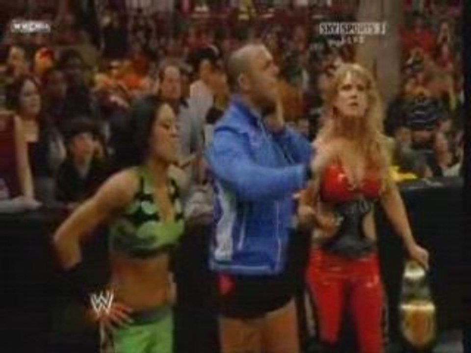 Maria, Ashley, Lawler vs Melina, Beth Pheonix, Santino