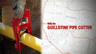 Guillotine Pipe Cutter on Location in Rochester, NY - Reed Manufacturing