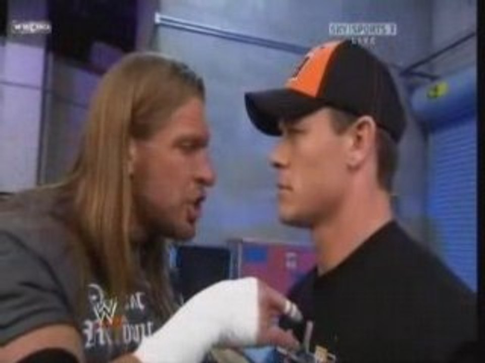 Triple H confronts John Cena backstage  3.24.08