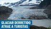Glaciar derretido atrae a turistas