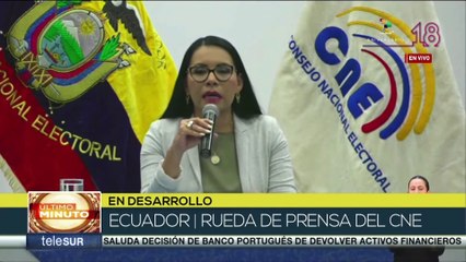 Ecuador: CNE ofrece una rueda de prensa sobre la continuación del proceso electoral nacional