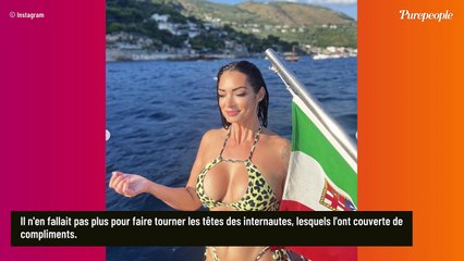 Descargar video: PHOTOS Emilie Nef Naf ultra-sensuelle en bikini léopard très échancré : son corps de 