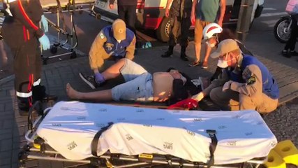 Motociclista fica ferido em acidente de trânsito na Rua Presidente JK