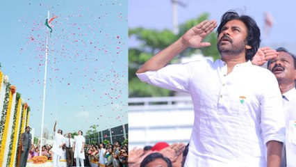 Independence Day జాతీయ జండాను ఎగరవేసిన Pawan Kalyan ..  మంత్రి హోదాలో 2024లో ..? | Telugu OneIndia