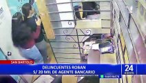 San Bartolo: delincuentes roban 20 mil soles de agente bancario