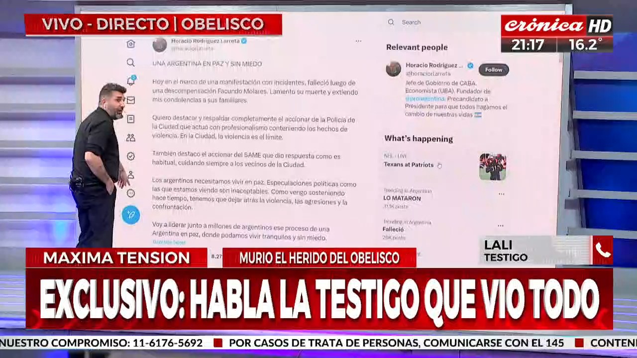 Larreta: "Lamentó la muerte de Molares"