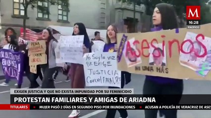 Familiares de Ariadna Fernanda protestas afuera de Palacio Nacional para exigir justicia