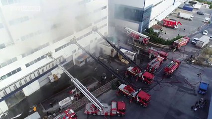 Arnavutköy'de fabrika yangını