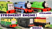STRONGEST Engine Thomas Toy Train Story With Steamies And Diesels