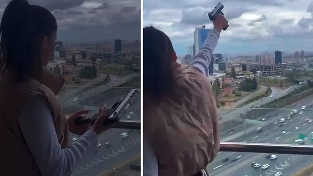 Batışehir’de silahla havaya ateş açan maganda kamerada