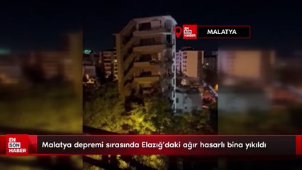 Malatya depremi sırasında Elazığ’daki ağır hasarlı bina yıkıldı