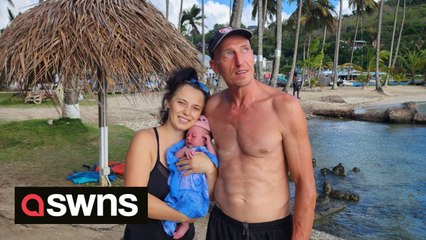 "I flew across the world to give birth on a beach but now I'm stranded off the coast of Grenada"