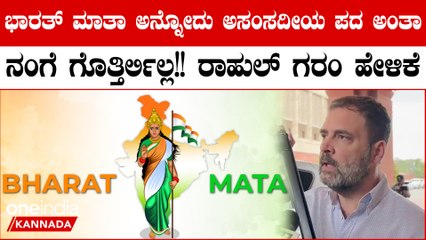 ಭಾರತ್ ಮಾತಾ ಅನ್ನೋ ಪದವನ್ನ ಸಂಸತ್ ನಲ್ಲಿ ಹೇಳೋದೇ ತಪ್ಪು ಅನ್ನೋ ಅರ್ಥದಲ್ಲಿ ರಾಹುಲ್ ಗಾಂಧಿ ಹೇಳಿದ್ಯಾಕೆ?