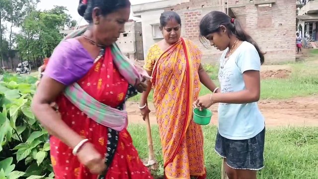Fishing video three lady catching big fish with hook in village mud canal water #video #fish