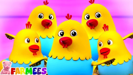 Five Naughty Fat Hens Nursery Rhymes & Cartoon Video For Kids By Farmees