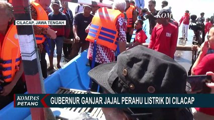 Kata Ganjar Usai Jajal Perahu Listrik di Pantai Teluk Penyu Cilacap