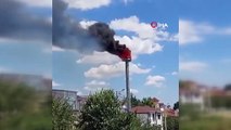 Tekirdağ'da baz istasyonu alev alev yandı