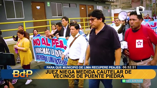PJ rechaza medida cautelar interpuesta por vecinos de Puente Piedra contra peajes