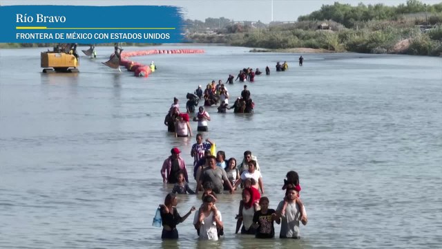 Así es la polémica barrera flotante de boyas de la frontera de México con EE UU