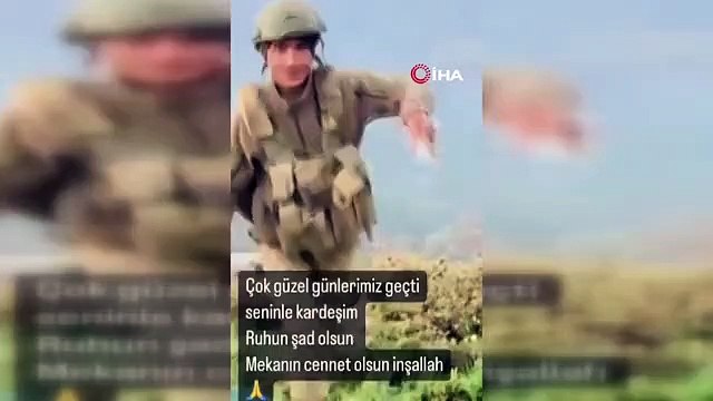 Amcası gibi şehit olan Uzman Çavuş Kemal Özek'in son görüntüleri duygulandırdı