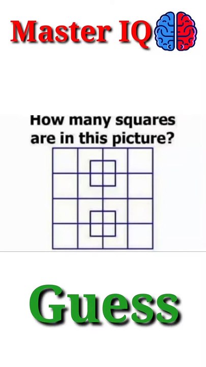 How Many Squares_ #IQ #puzzle #IQ test #quiz #riddles