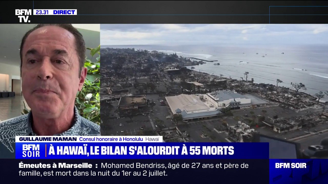 Incendies à Hawaï: "Nous avons 600 résidents français que nous connaissons sur l'île de Maui", indique Guillaume Maman (consul honoraire à Honolulu)